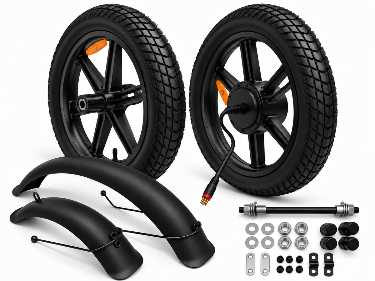 Fatbike naar Skinnybike Conversiekit V8 & V20 – Complete Wielset met Spatborden