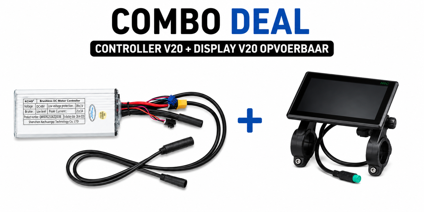 Combi Deal: Controller Fatbike V20 Rode Kabel  + H6C Display - Opvoerbaar